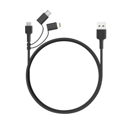 Ultraszybki kabel Aukey CB-BAL5 3w1 USB - USB Micro, USB - USB-C, USB - Lightning