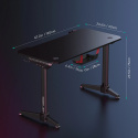 Ergonomiczne biurko gamingowe Aukey LY113 45’’ czarne z oświetleniem RGB