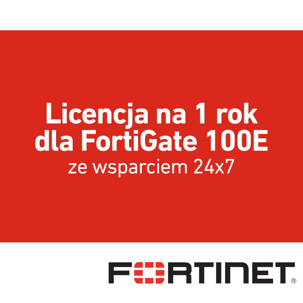 Licencja na 1 rok dla FortiGate 100E ze wsparciem 24x7 (FC-10-FG1HE-950-02-12)