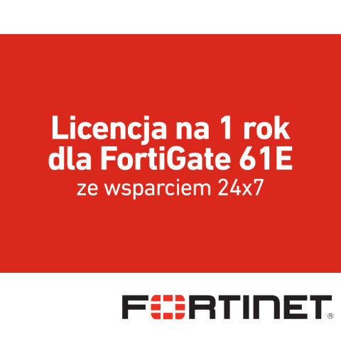 Licencja na 1 rok dla FortiGate 61E ze wsparciem 24x7 (FC-10-0061E-950-02-12)