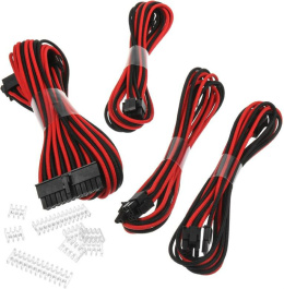 PHANTEKS Zestaw kabli zasilających 24-pin/4+4-pin/2x 6+2-pin 0,5m czarno-czerwony (PH-CB-CMBO_BR)