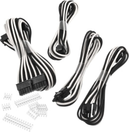 PHANTEKS Zestaw kabli zasilających 24-pin/4+4-pin/2x 6+2-pin 50cm czarno-biały (PH-CB-CMBO_BW)