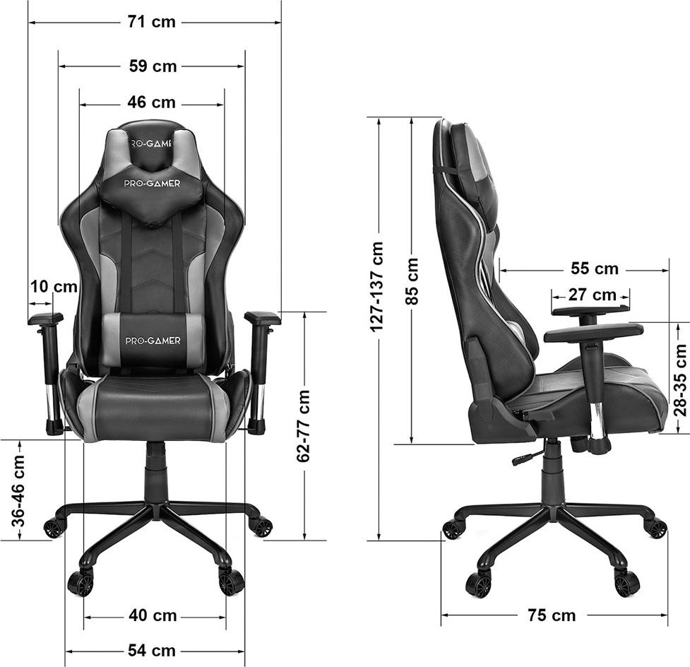 Fotel gamingowy PRO-GAMER Maveric 2.0 Czarno-biały