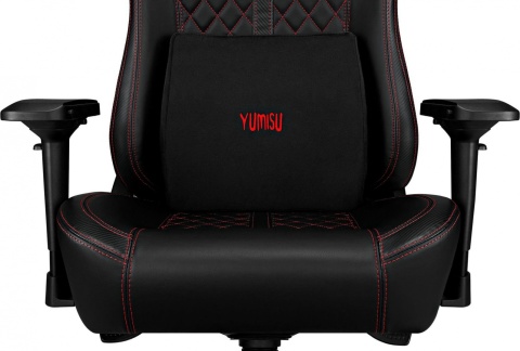Fotel gamingowy Yumisu 2052 (czarno-czerwony) skóra