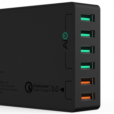 Ładowarka sieciowa Aukey PA-T11 60W 6xUSB AiPower Quick Charge 3.0