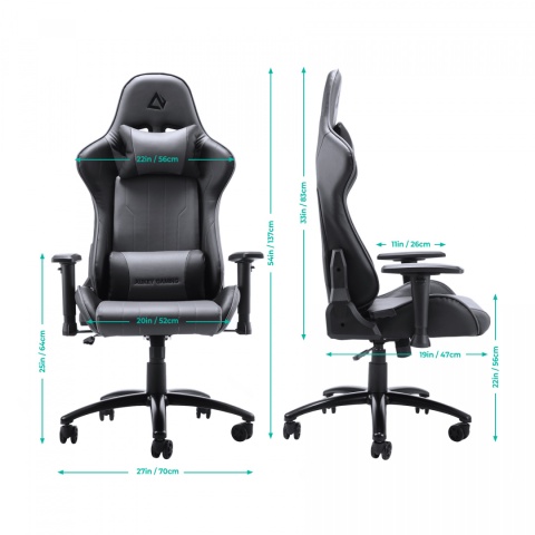 Fotel gamingowy Aukey GC-A02 szaro-czarny