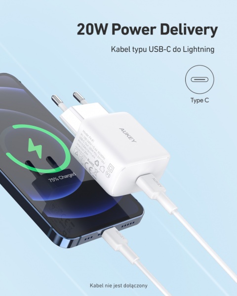 Szybka ładowarka Aukey PA-R1-W 20 W Power Delivery